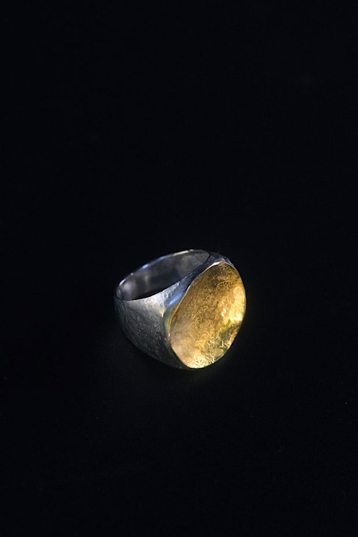 TURAMA SILVER AND 18K GOLD RING
