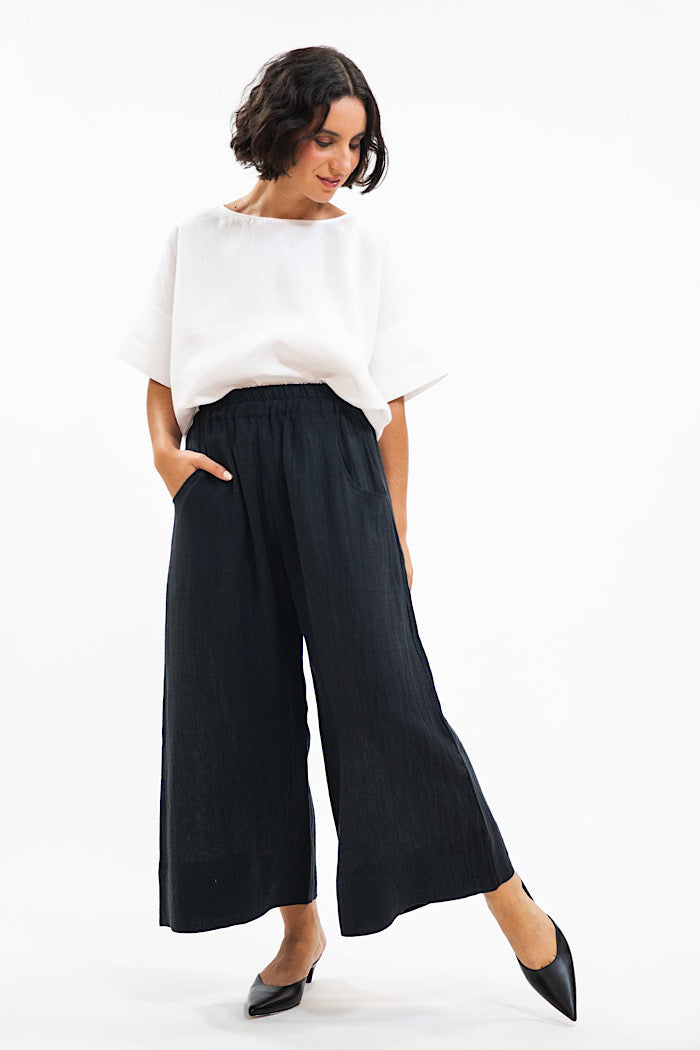 OLIVER PANTS - BLACK CRUSH