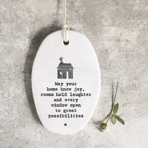 PORCELAIN OVAL HANGER - HOME JOY