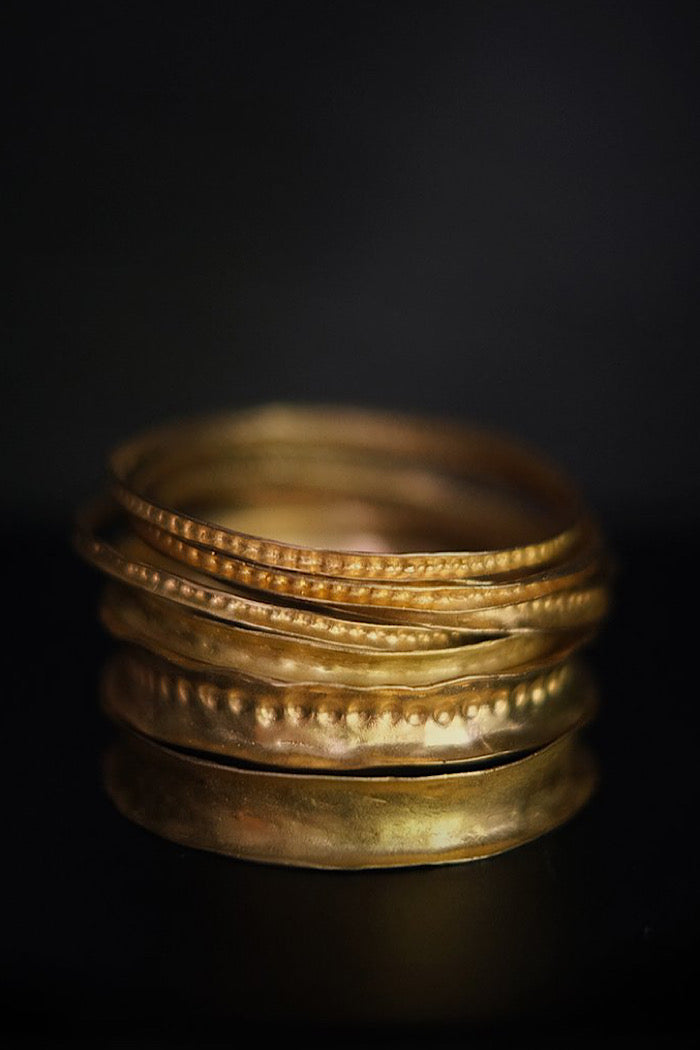 DOT MOTIF STACKING BRACELETS - GOLD