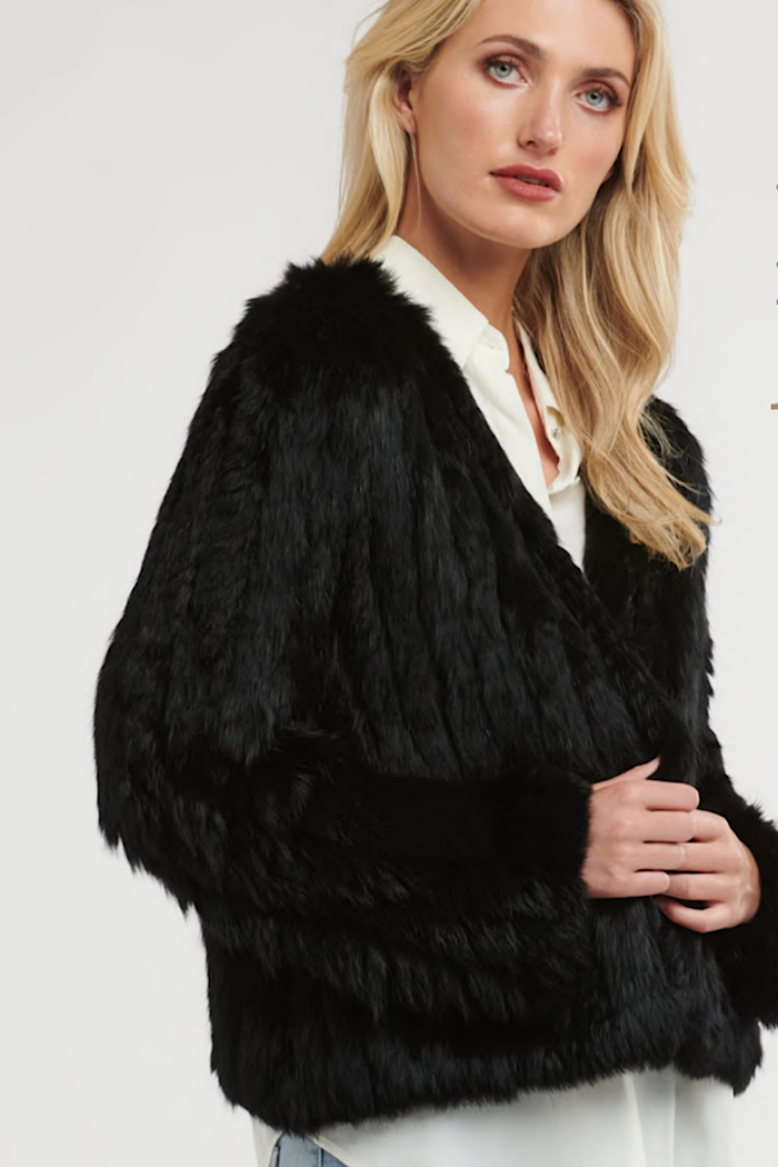 SASHA FUR JACKET BLACK