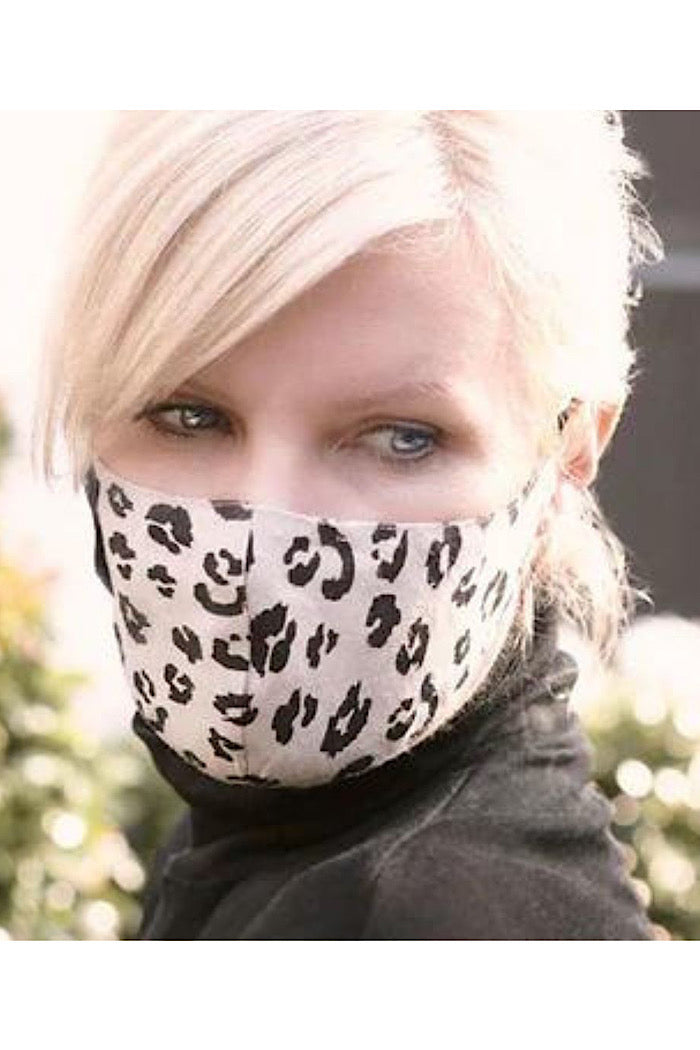 LINEN FACE MASK - LEOPARD