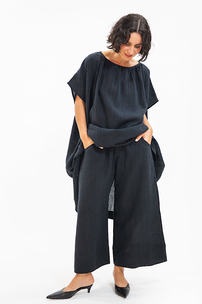 OLIVER PANTS - BLACK CRUSH