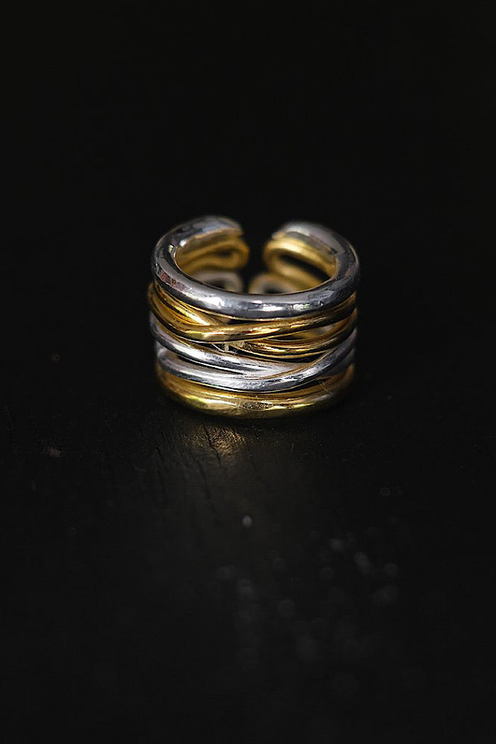 18K GOLD AND SILVER WRAP RING