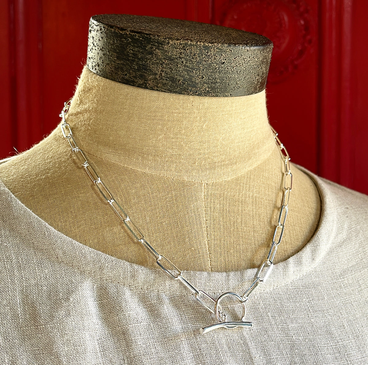 PAPERCLIP CHAIN TOGGLE NECKLACE STERLING SILVER Mickelloo