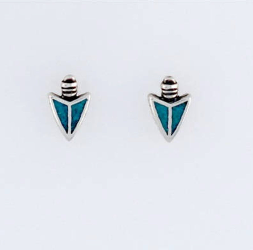 STERLING SILVER & TURQUOISE ARROWHEAD STUDS
