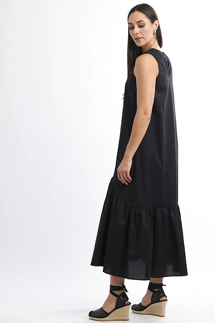 LIFT YOUR GAME PEPLUM DRESS - BLACK