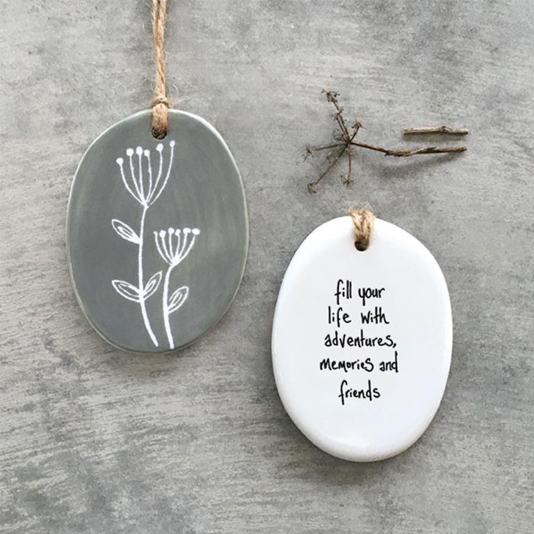 PORCELAIN OVAL HANGER - FILL LIFE