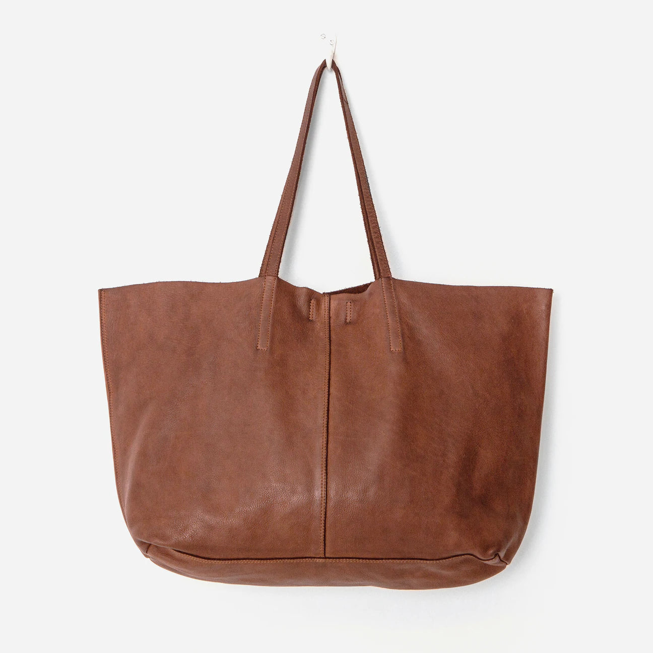 Unlined leather tote bag sale