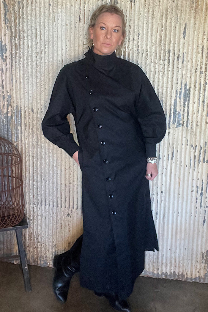 TRENCH DRESS - BLACK