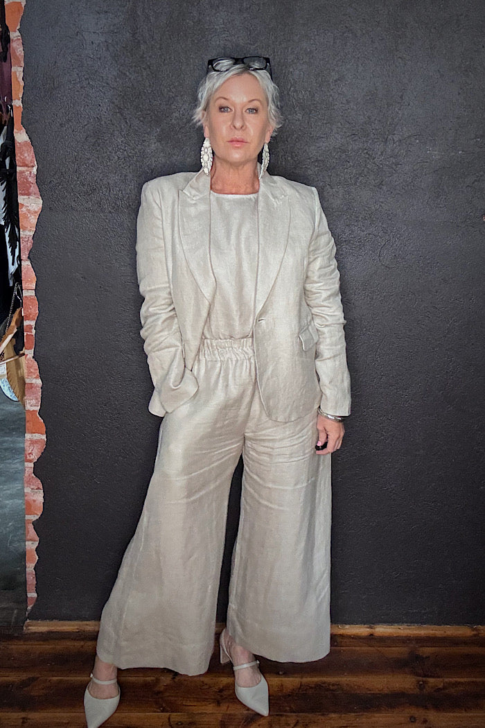 EVA’S SUNDAY BROOKLYN FITTED BLAZER - STONE
