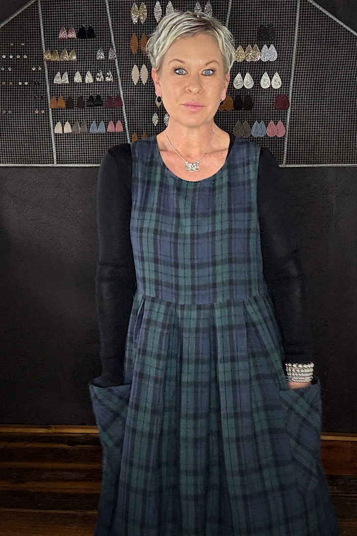 SARTENE FRENCH LINEN TARTAN DRESS