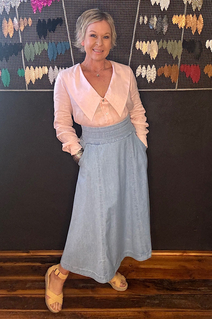365 DAYS DAKOTA DENIM SKIRT - LIGHT WASH