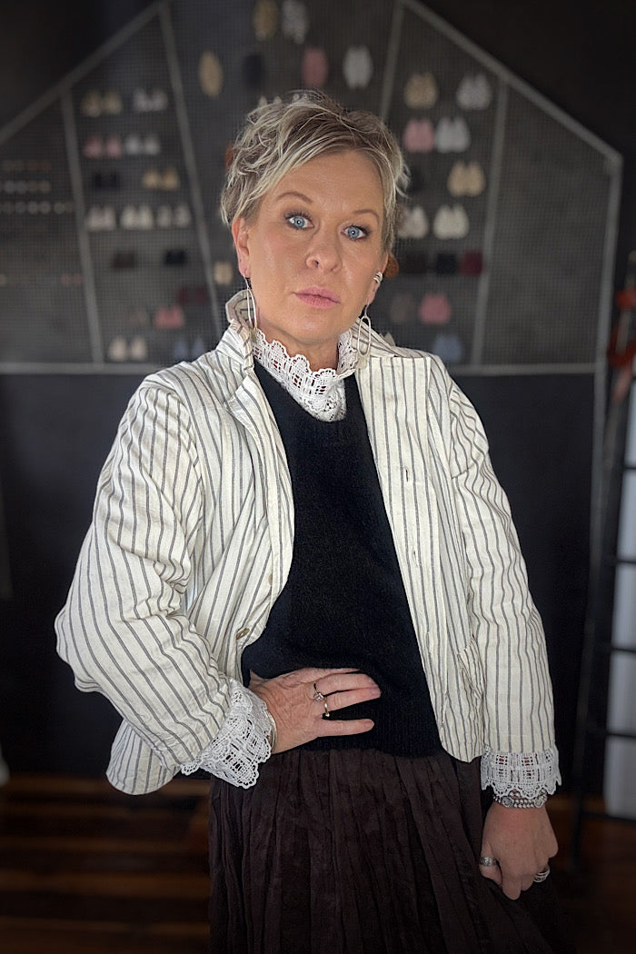 OXFORD JACKET -  CREAM TICKING