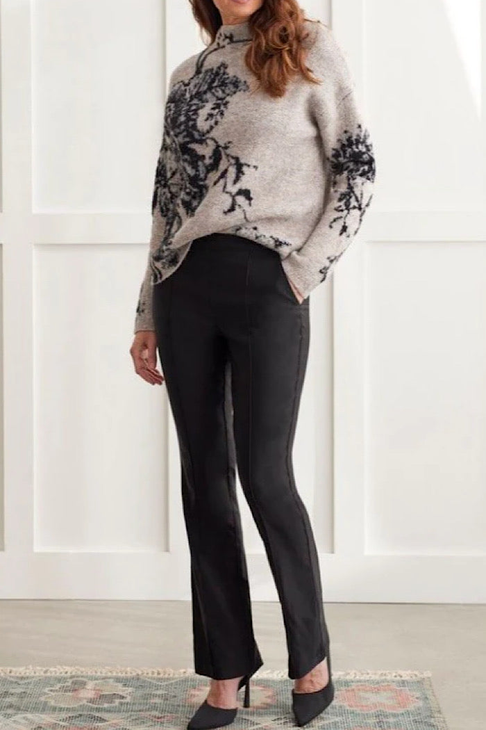 LONG SLEEVE FUNNEL NECK SWEATER - OYSTER - FINAL CLEARANCE