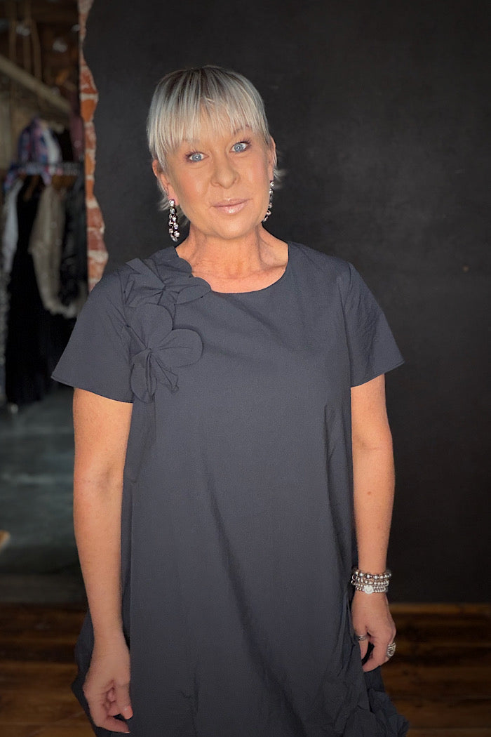 FLOWER HOUR DRESS - TRUE NAVY