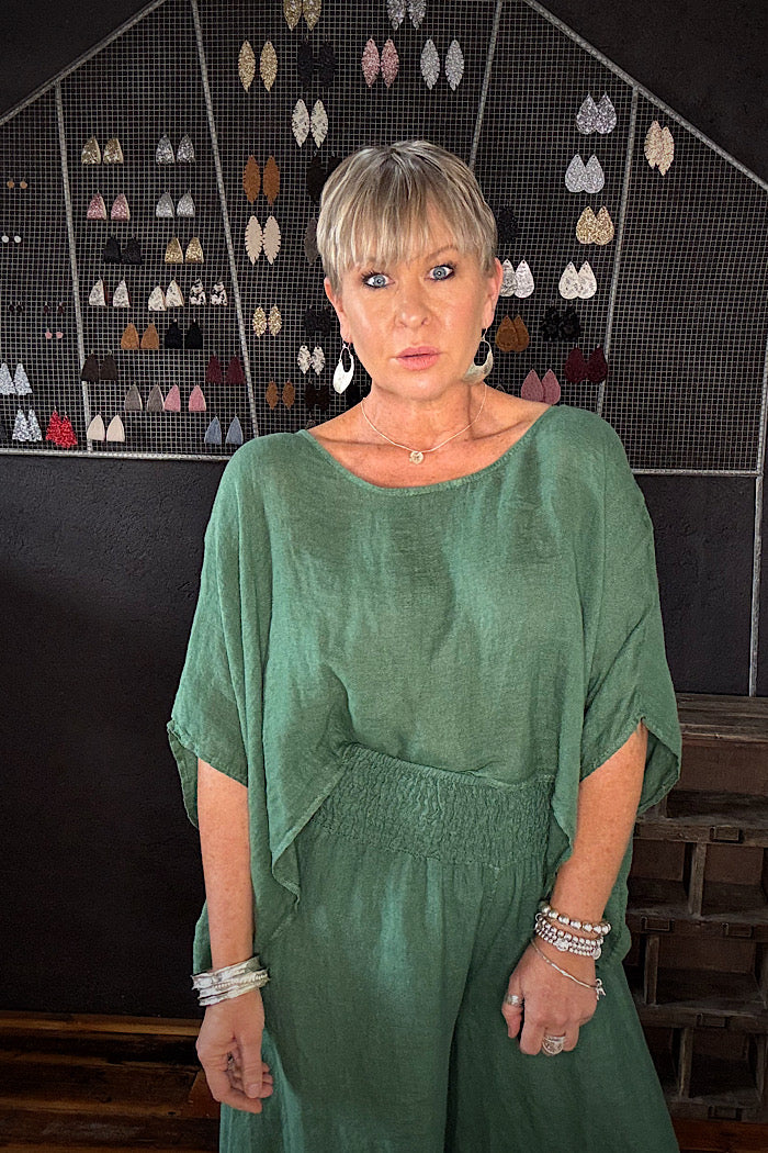 TUSCAN TOP - FOREST GREEN