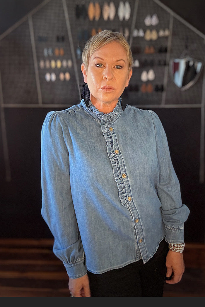 KIREINA YOLANDA SHIRT - HERMOSA BLUE