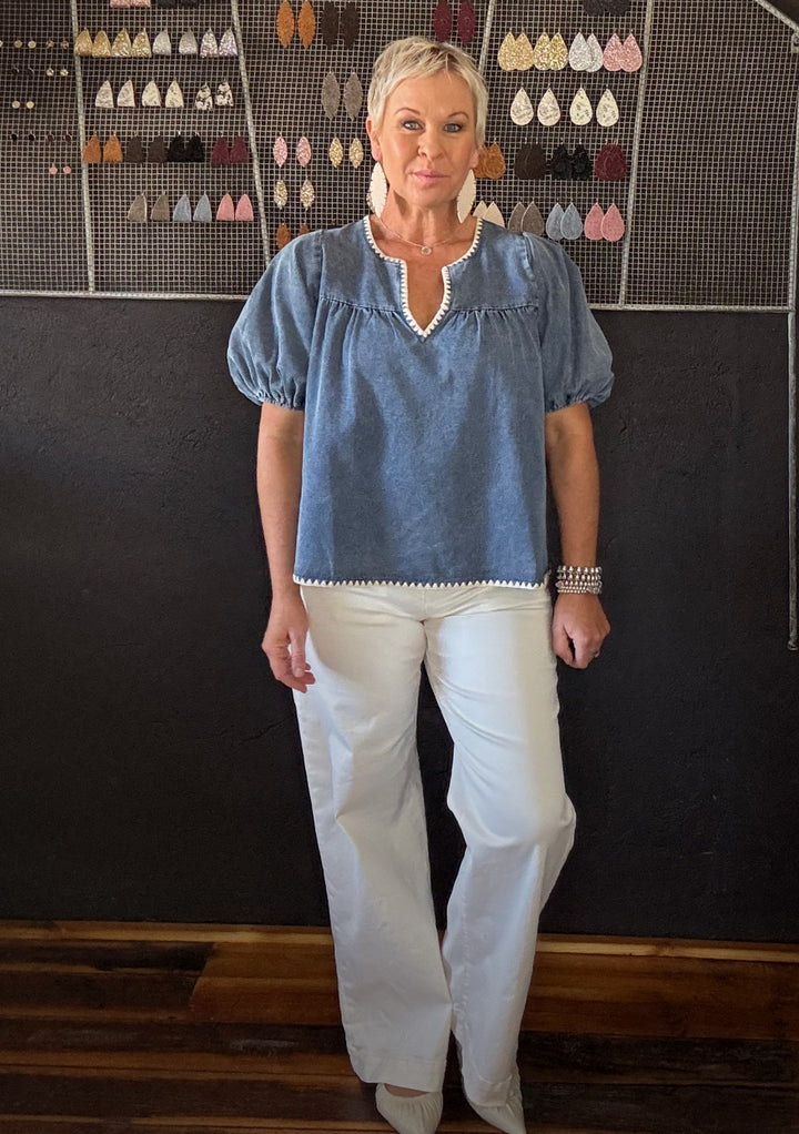 FREYA TOP - DENIM