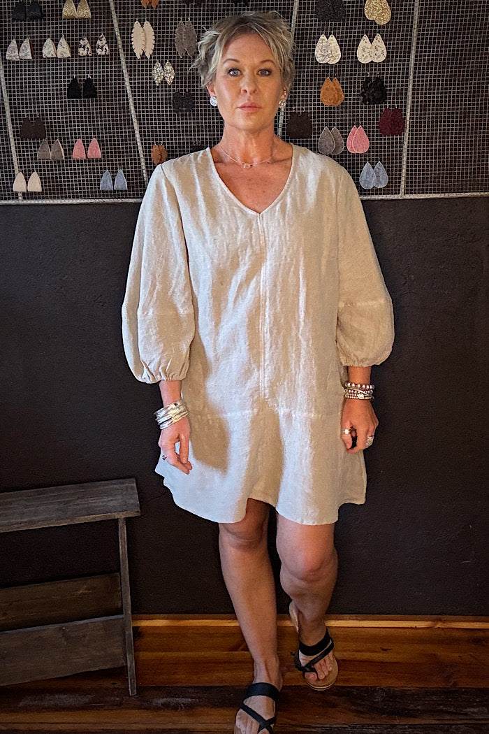 FUNDAMENTAL LINEN EASE DRESS - NATURAL