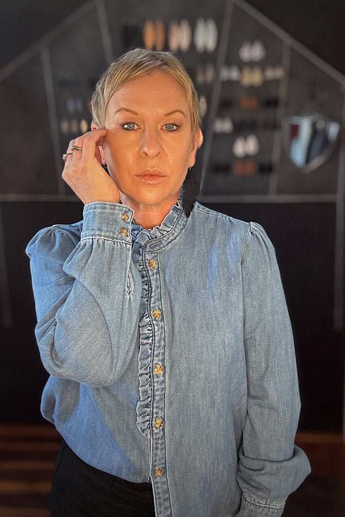 KIREINA YOLANDA SHIRT - HERMOSA BLUE