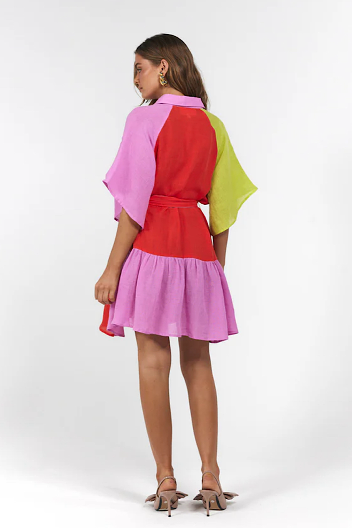 LA BOHEME GIRLS MOXIE MINI DRESS CANDY STRIPE - PRE ORDER