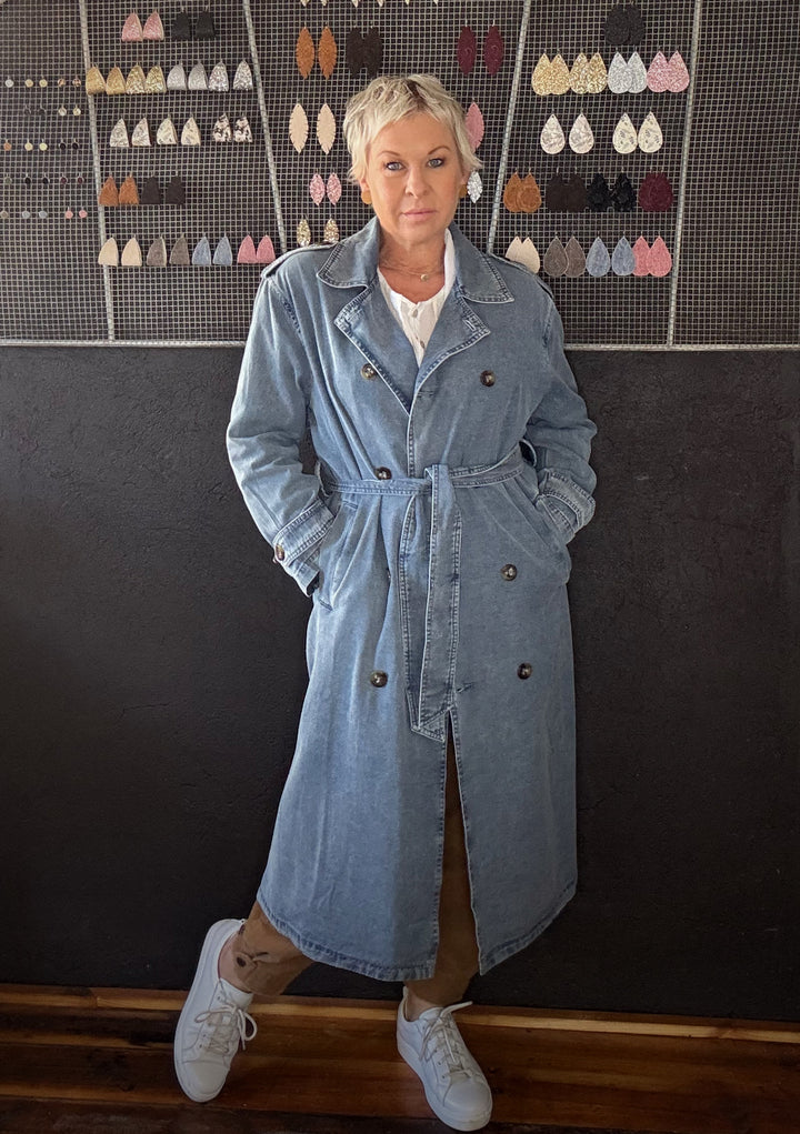 FREYA TRENCH COAT - DENIM