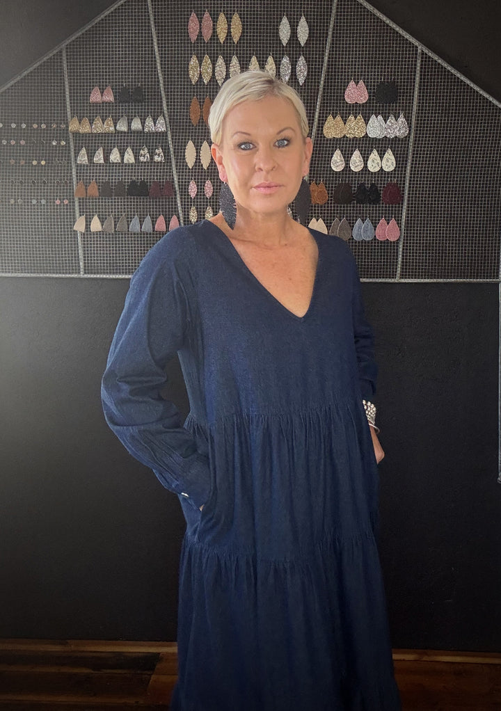 AUSTIN DENIM MAXI DRESS - INDIGO