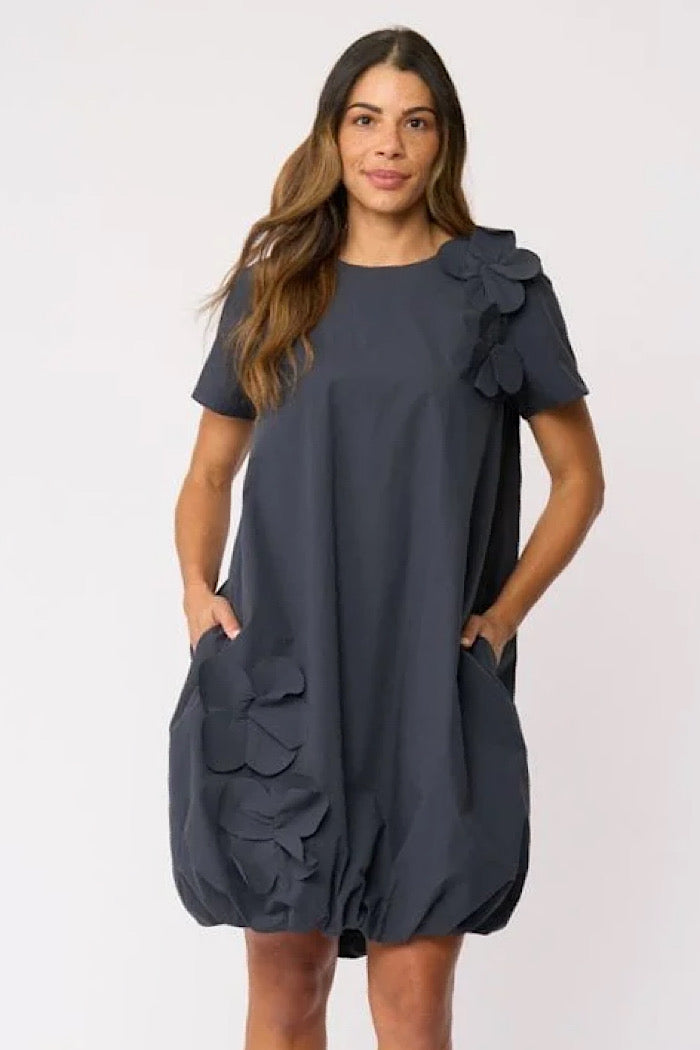 FLOWER HOUR DRESS - TRUE NAVY