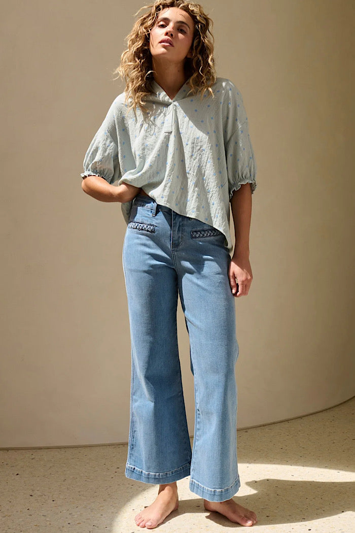 KIREINA FREYA JEAN - PLAIT POCKET - 70’s BLUE