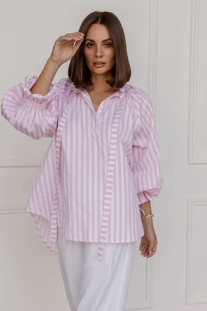 DANILL SHIRT - LIGHT PINK THICK STRIPE
