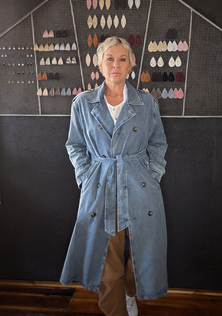 FREYA TRENCH COAT - DENIM