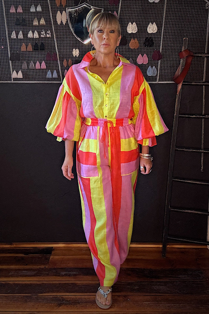 LA BOHEME GIRLS LEILANI SHIRT CANDY STRIPE