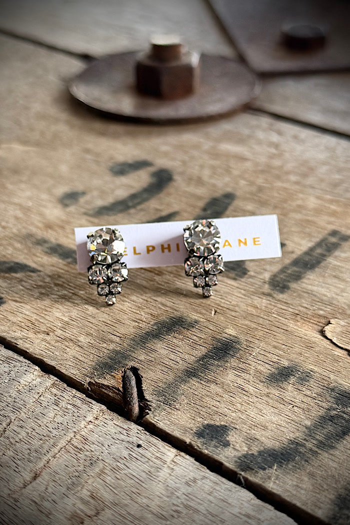 ELECTRA EARRINGS - CRYSTAL & MATTE BLACK