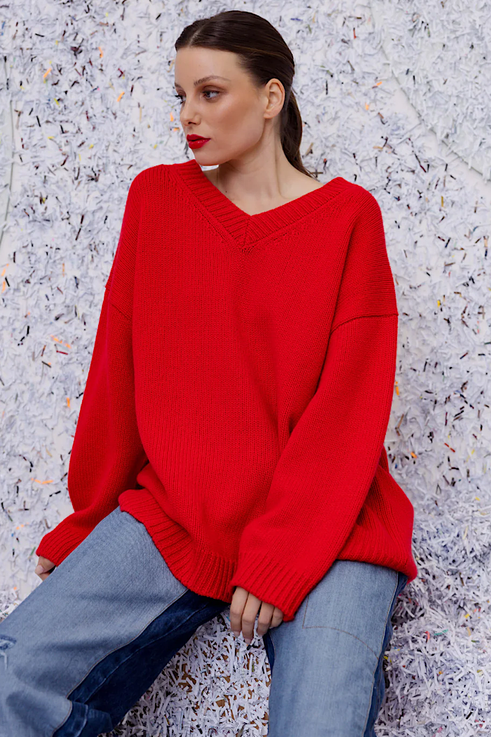 M.A. DAINTY CRADLE JUMPER - RED APPLE