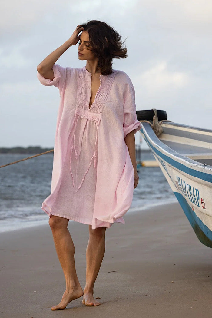 NZURI LINEN TUNIC - PINK