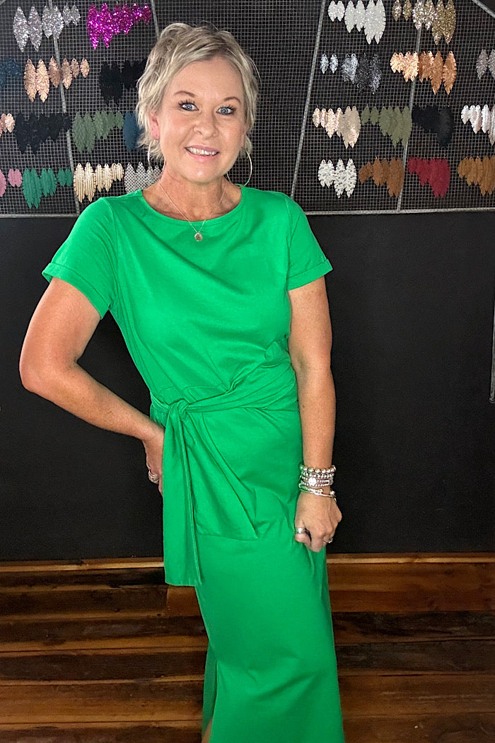 VERANO TIE DRESS - EMERALD