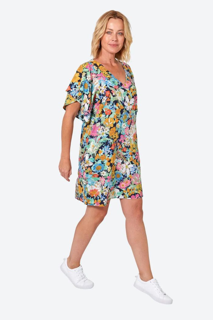 VERVE DRESS - NAVY FLOURISH