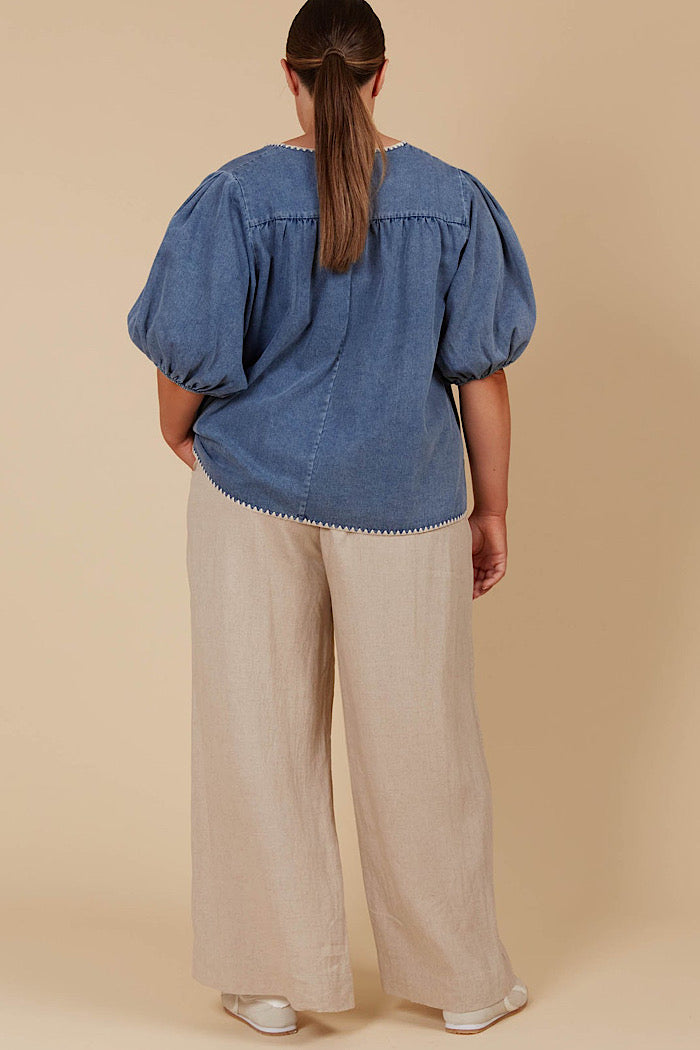 FREYA TOP - DENIM