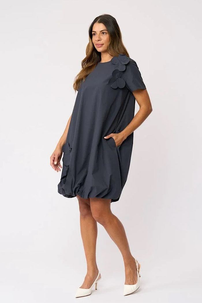 FLOWER HOUR DRESS - TRUE NAVY