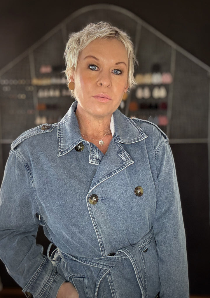 FREYA TRENCH COAT - DENIM