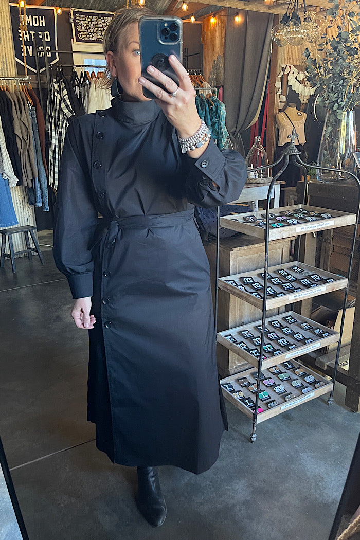 TRENCH DRESS - BLACK