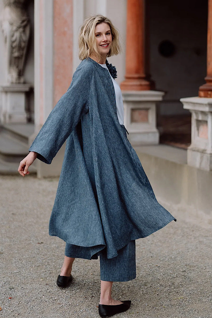 ROMA JACKET - NAVY PINSTRIPE