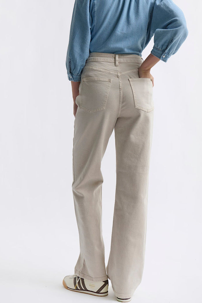 KIREINA BONNIE LEATHER POCKET JEANS - SAND
