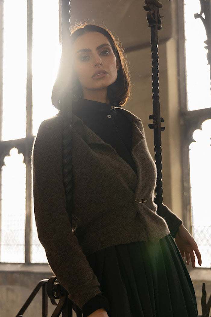 BINX CARDIGAN - CHOCOLATE