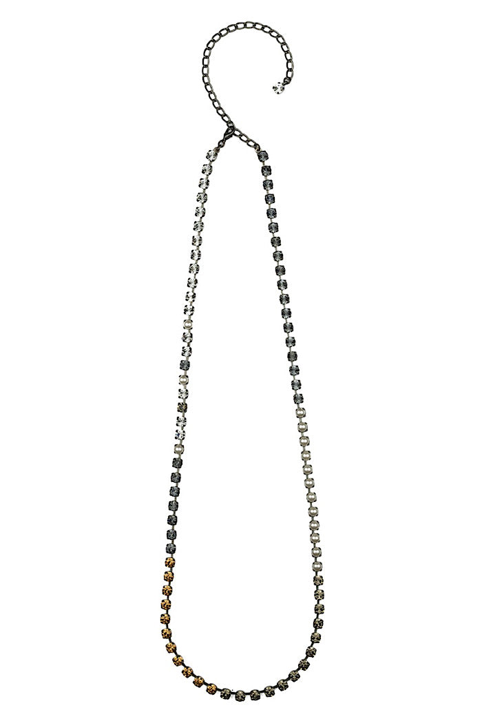 AURORA MINI ROCKS DOUBLE NECKLACE - PEARL