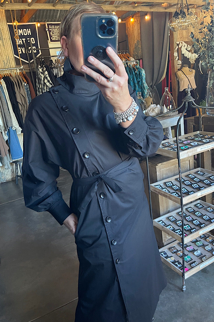 TRENCH DRESS - BLACK