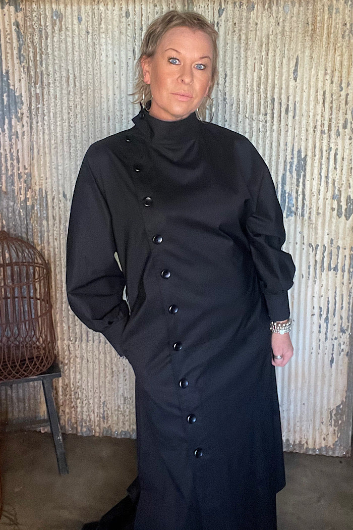TRENCH DRESS - BLACK