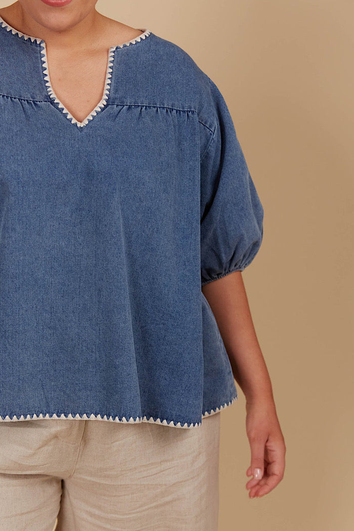 FREYA TOP - DENIM