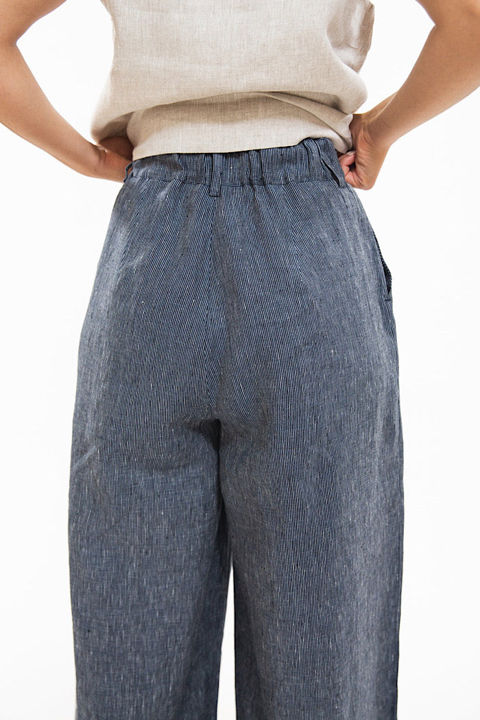 EASTON PANT - NAVY PINSTRIPE